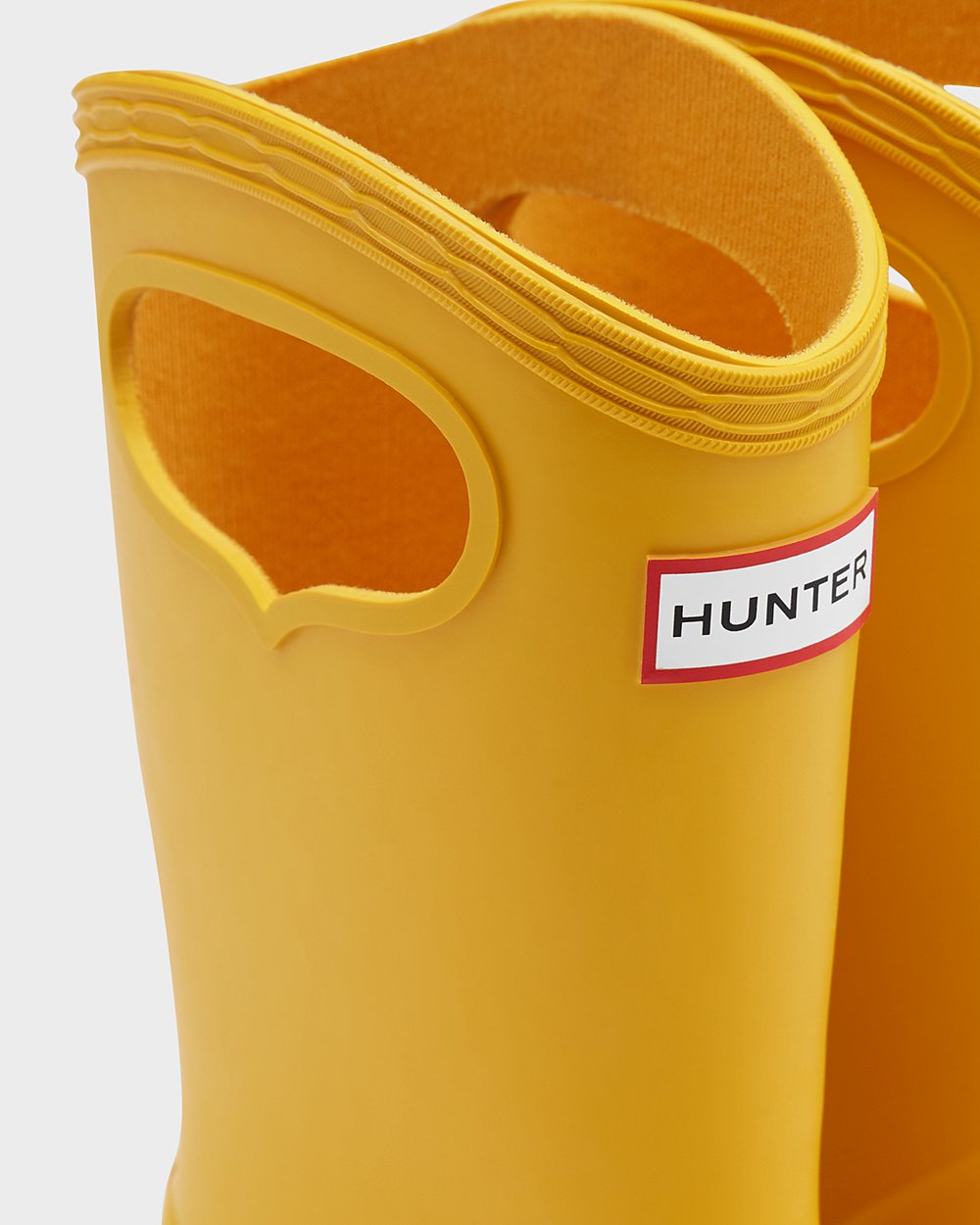 Bottes de Pluie Hunter Original First Classic Grab Handle Enfant Jaune IAXLBNT-83